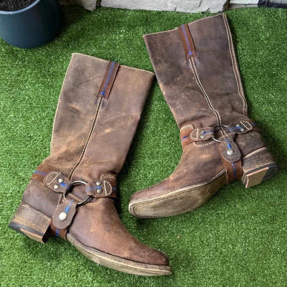 Oak Tree Farms Mid Calf Leather Square Toe Womens Cowgirl Boots - Picture 6 of 13